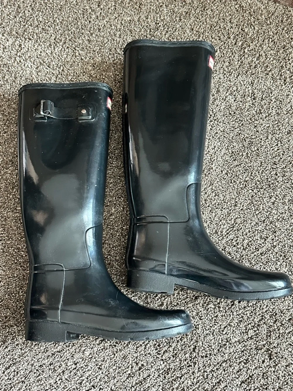 Hunter Original Tall Gloss Slate Rain Boots US 5 Waterproof